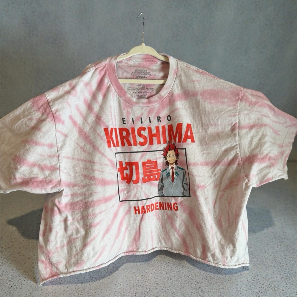 MY HERO ACADEMIA Eijiro Kirishima Pink Tie-Dye Crop Top Shirt